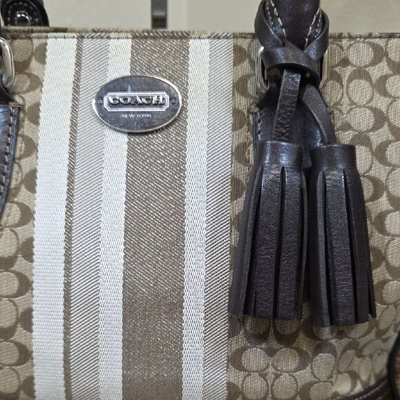 Coach Legacy Signature Stripe Candace Carryall with Wallet - Picture 3 of 14